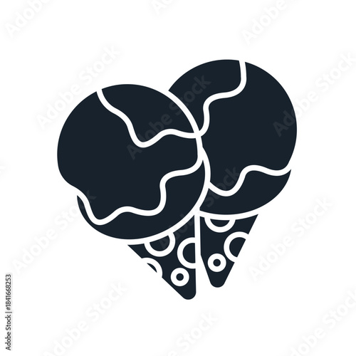 ice cream icons minimalist flat style design, ice cream Vector illustration  on white background