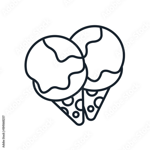 ice cream icons minimalist flat style design, ice cream Vector illustration  on white background