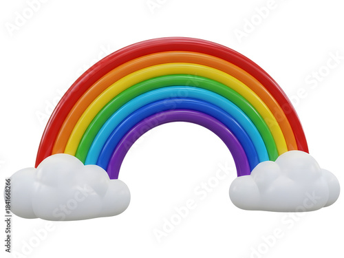 Wallpaper Mural Colorful rainbow with fluffy clouds illustration PNG Torontodigital.ca