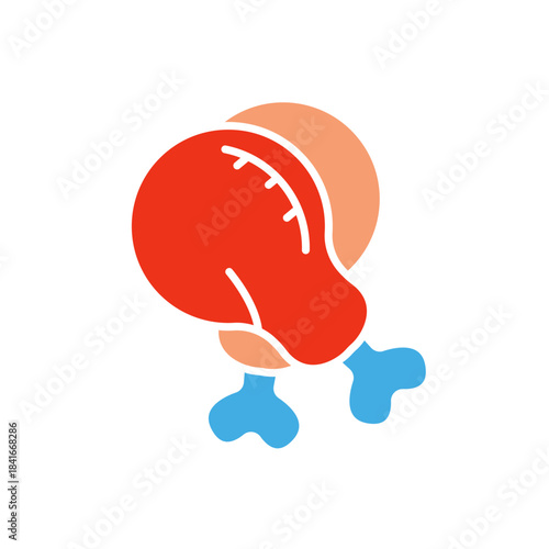 chicken drumstick icons minimalist flat style design, chicken drumstick Vector illustration  on white background