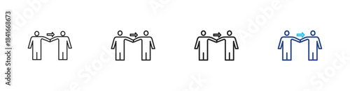 Mentor icon set outline vector concept illustrations