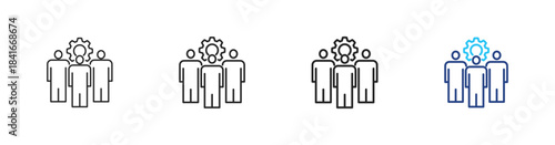 Apprentice icon set outline vector concept illustrations