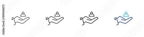 Support icon set outline vector concept illustrations