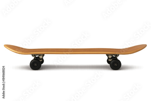 wooden skateboard isolated on white