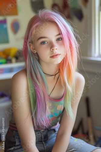 Bright hair tones, soft light, and authentic emotion for youth, lifestyle, and beauty themes.