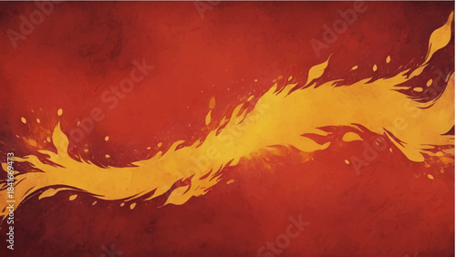 Abstract grunge texture background with fiery red and orange paint pattern, like a dirty vintage wall illustration