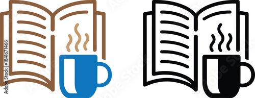Book + warm drink icon