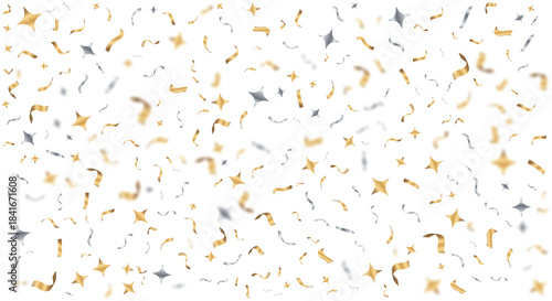 Confetti scattered across isolated on transparent background for celebration decoration