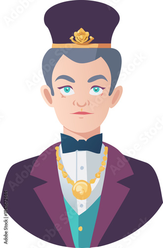 Elegant Aristocrat Portrait with Luxurious Regal Attire