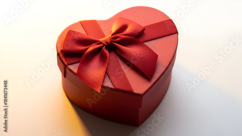 Elegant heart-shaped gift box with a luxurious satin bow for romantic occasions and special