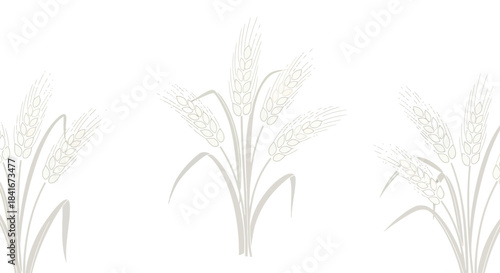 Elegant decorative illustration featuring stylized golden wheat stalks for organic food production