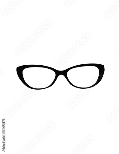 black glasses isolated on white