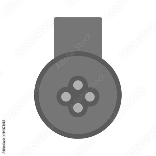 Gunmetal gray game controller illustration on white background