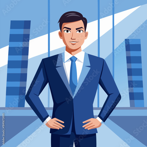 Confident Executive Leader in Modern Corporate Office