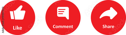 Like, Comment, and Share Button Icon Vector. Vector illustration.