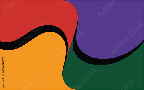 Vibrant colors flowing artistic illustration abstract design unique modern shapes
