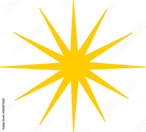 Sparkle Starburst Icon Shining Light Effect Symbol Featuring Radiant Twinkle, Glow, Shine, Sparkling Star in Flat Style for Decorative Graphic Vector Elements