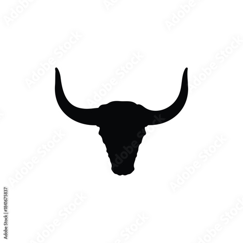 Yak horns silhouette icon vector flat design.