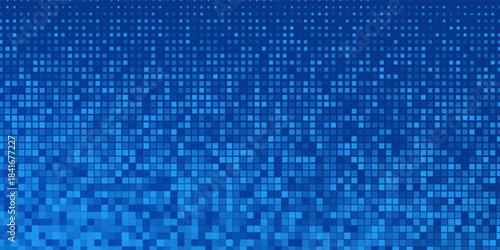 Blue Tech Finance Fintech Background Abstract Pixel Pattern. Abstract Business Tech Science Vector Backdrop.