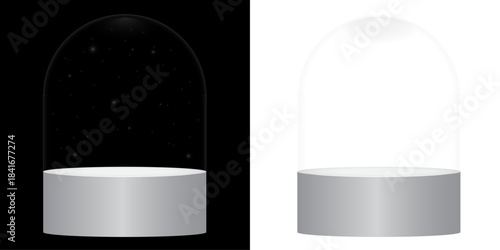 Realistic Shiny Glass Crystal Clear Glass Pod Design 05