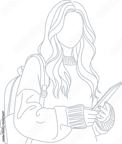 Sketch of a woman playing guitar a relaxed and artistic musical moment
