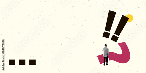 Modern Art Collage. Contemporary Artwork. Creative Design. Business Concept. Information Technology. Poster Banner Flyer Background. Job Work Man.