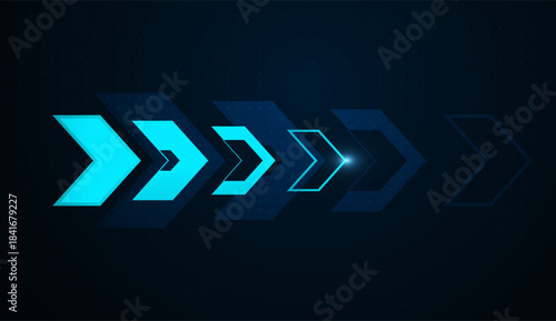 A Big Moving Forward Arrows climb step by step, representing steady financial growth and positive market performance vector design