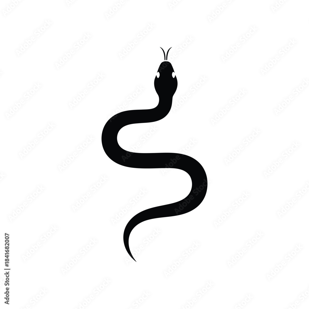 Fototapeta premium A snake animal silhouette vector art illustration