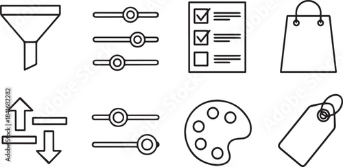 Vector illustration of a business website login element set featuring keys with tags for a secure user interface design