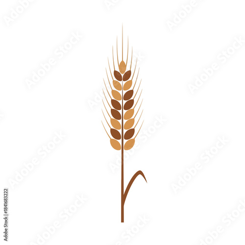 Stylized wheat stalk illustration with minimalist design for agriculture concept