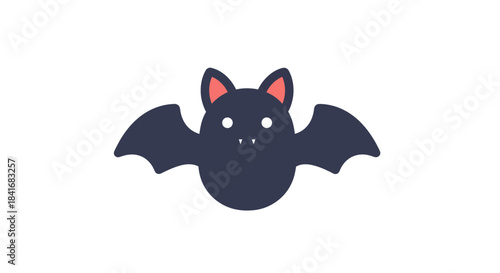 Vector illustration of a spooky bat with spread wings for Halloween celebration