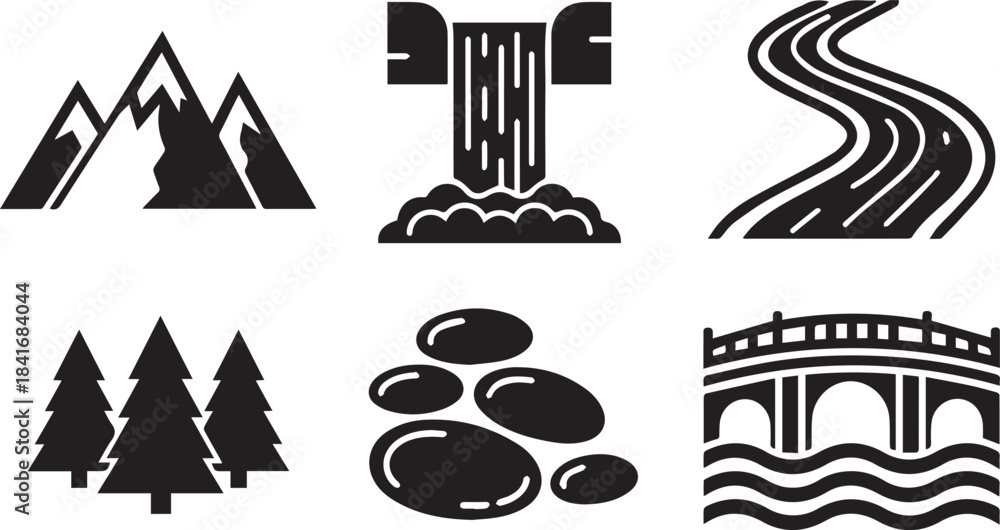 Fototapeta premium Ancient Greek symbol vector icon set illustration