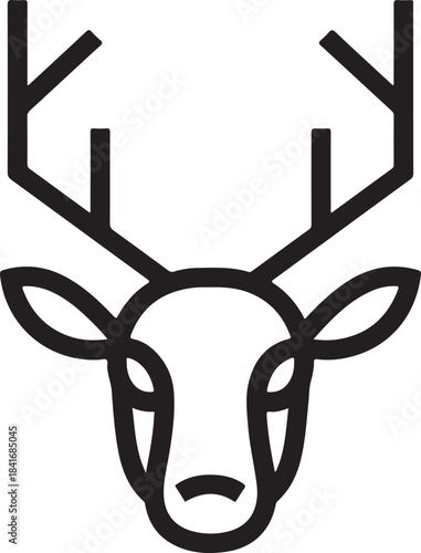 Minimalist Deer Head Icon Design for Branding and Logos