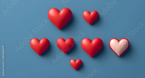 romantic realistic hearts set, love themed realistic hearts collection, romantic heart illustration set, realistic love hearts design pack, realistic hearts for romance design, romantic heart vector c