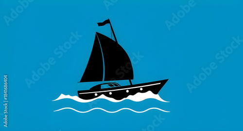 sailboat icon vector, sailing boat graphic, ocean yacht icon, boat sailing illustration, nautical sailing icon, sailboat water symbol, sea boat vector icon, maritime sailing design, yacht on waves ico