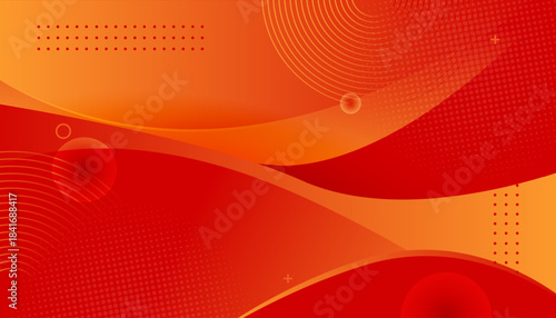 Abstract Background with Orange and Red Gradient Wave Shapes