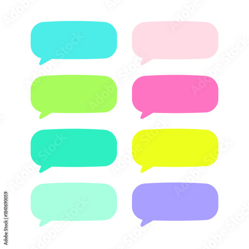 カラフルな吹き出しのイラストセット