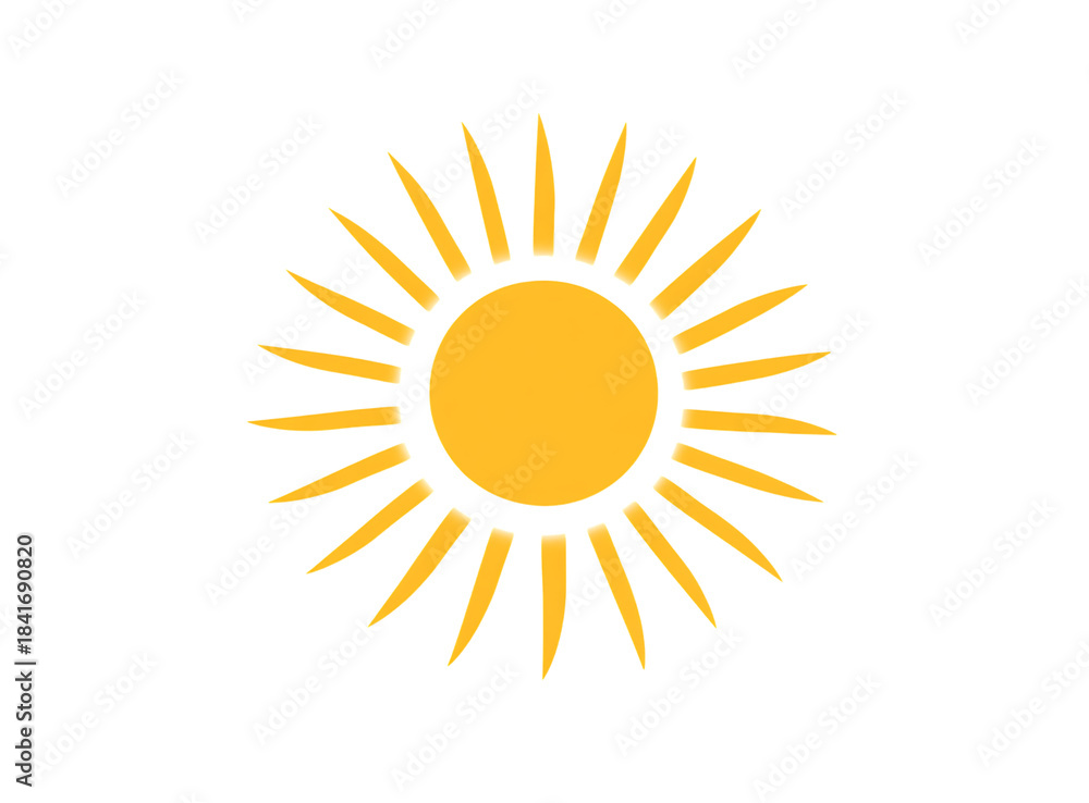 Fototapeta premium Vibrant Yellow Sun Icon with Transparent Background for Web Design