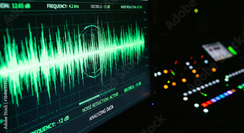 Fotografía Digital Audio Waveform Displaying on Sound Monitor Screen