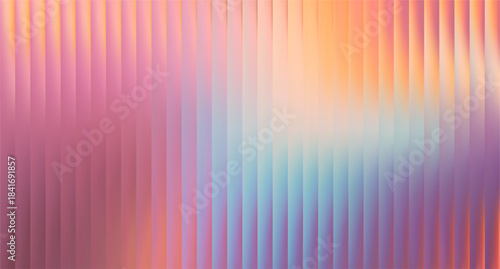 Vector Colorful Blurred Blue Pink Yellow Gradient background. Ribbed glass texture. Pastel Gradient bg. Glossy Ripple Stripes