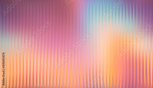 Vector Colorful Blurred Blue Pink Yellow Gradient background. Ribbed glass texture. Pastel Gradient bg. Glossy Ripple Stripes