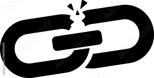 Broken chain link icon. Connection problem or unlink concept. Simple vector illustration for web design, app, button, report, presentation