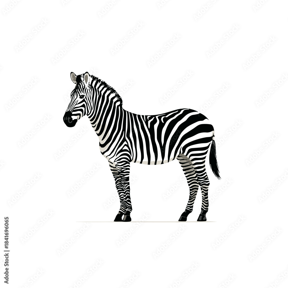 Naklejka premium Vector illustration of a zebra isolated on a white background
