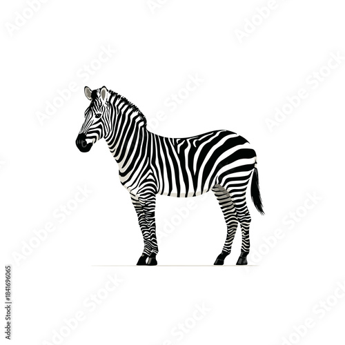 Vector illustration of a zebra isolated on a white background