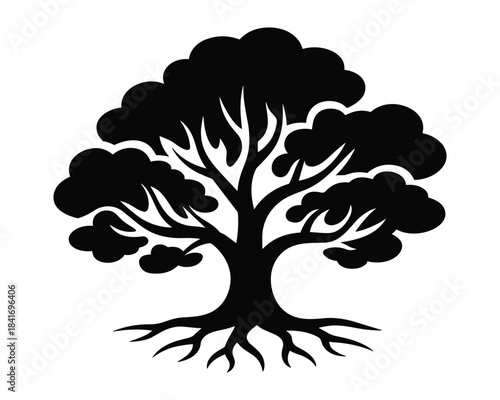 Stylized Tree Silhouette Nature Symbol Design