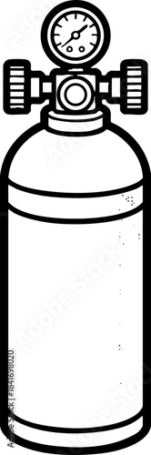 Scuba Oxygen Tank or Industrial Gas Cylinder Icon Vector