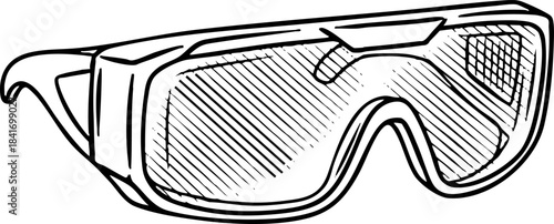 Safety Glasses Protective Equipment Hand Drawn Vector Art