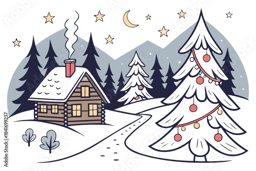 Christmas mountainside village