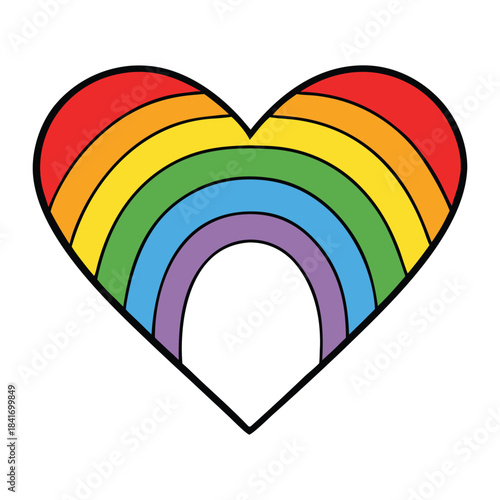 A vibrant rainbow heart glowing with bright, blended colors, symbolizing love, unity, and joy. Its soft gradient and cheerful energy create a warm, uplifting design.
