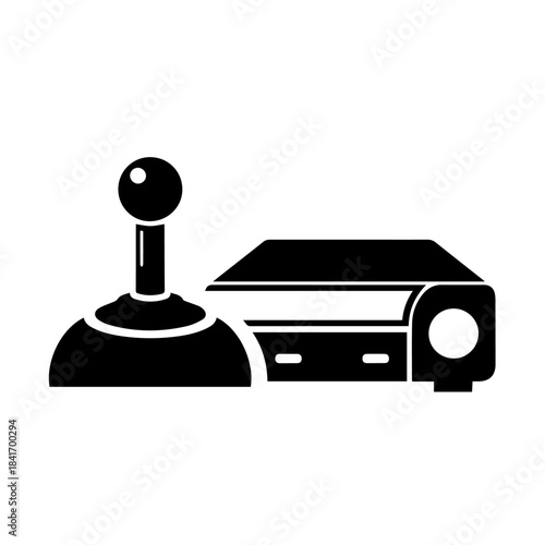 Retro Gaming: An iconic silhouette of a classic joystick and vintage console, evoking a sense of nostalgia for the golden era of video games.